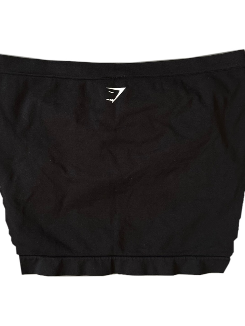 Gymshark Black Seamless Tube Top with White Logo